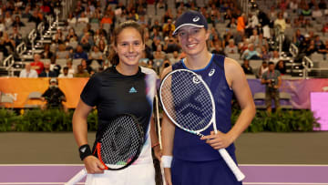 Daria Kasatkina and Iga Swiatek at the 2022 WTA Finals