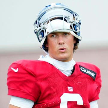 Giants quarterback Jaxson Dart was underwhelmed by his own play in his preseason debut.
