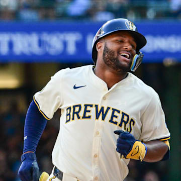 Milwaukee Brewers left fielder Jackson Chourio (11) reacts after hitting a grand slam home run in the sixth inning against the St. Louis Cardinals at American Family Field on Sept 2.