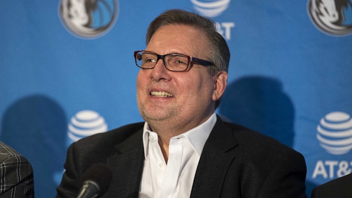 Dallas Mavericks general manager Donnie Nelson answers questions during a press conference. Dallas Mavericks general manager Donnie Nelson answers questions during a press conference.