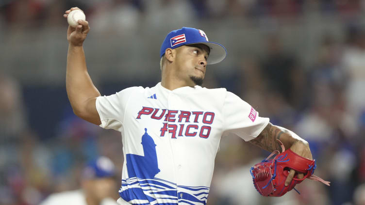 Fernando Cruz in the World Baseball Classic as part of Team Puerto Rico