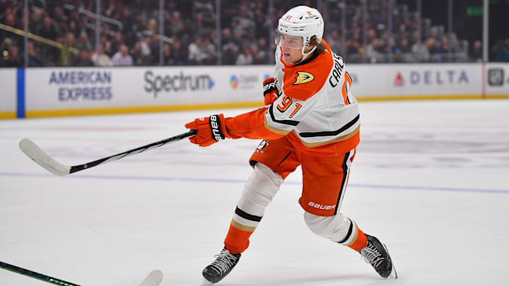 Anaheim Ducks center Leo Carlsson is enjoying a breakout season in his third year in the NHL. Anaheim Ducks center Leo Carlsson is enjoying a breakout season in his third year in the NHL.