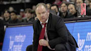 Wisconsin head coach Greg Gard is shown during the first half of their game against Washington Tuesday, February 25, 2025 at the Kohl Center in Madison, Wisconsin.