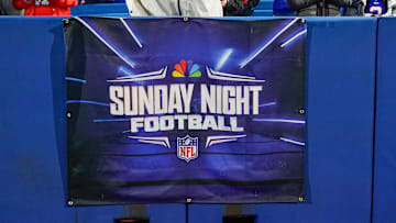 A general view of the Sunday Night Football banner prior to the game between the New York Giants and Buffalo Bills at Highmark Stadium.
