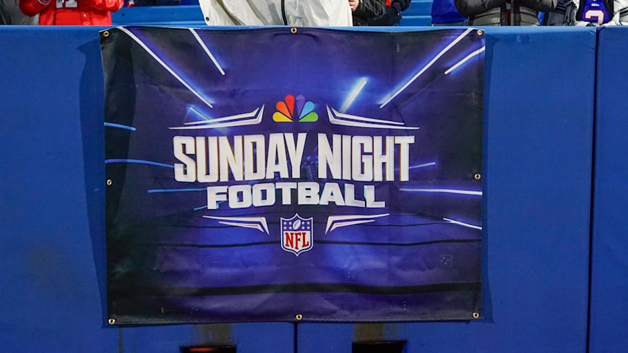 A general view of the Sunday Night Football banner prior to the game between the New York Giants and Buffalo Bills at Highmark Stadium. | Gregory Fisher-Imagn Images
