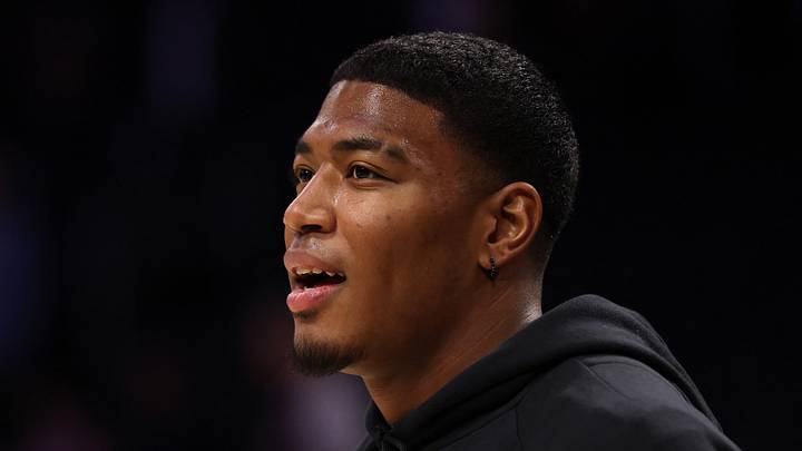 Jan 13, 2026; Los Angeles, California, USA;  Los Angeles Lakers forward Rui Hachimura (28) warms up before the game against the Atlanta Hawks at Crypto.com Arena. Mandatory Credit: Kiyoshi Mio-Imagn Images