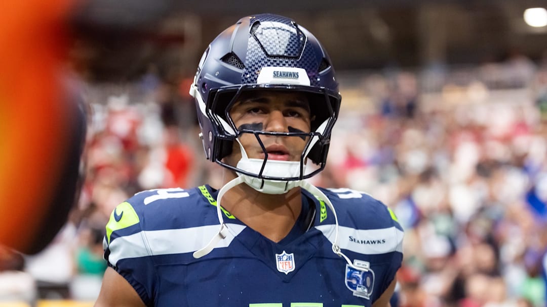 Sep 25, 2025; Glendale, Arizona, USA; Seattle Seahawks linebacker Chazz Surratt (44) against the Arizona Cardinals at State Farm Stadium. 