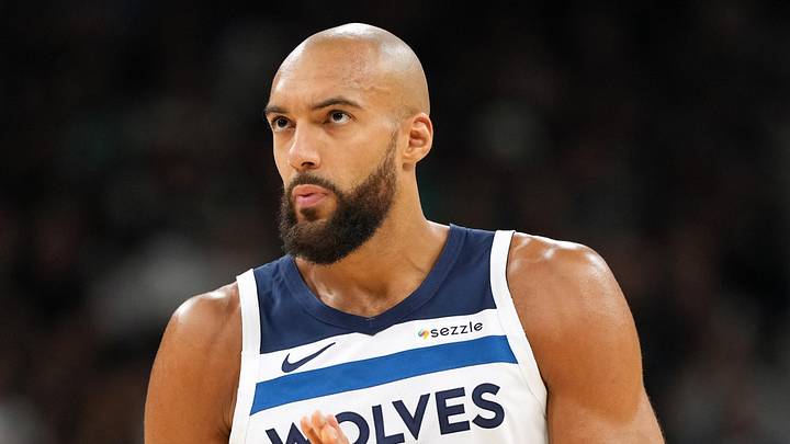 May 12, 2026; San Antonio, Texas, USA; Minnesota Timberwolves center Rudy Gobert (27) during the first half of game five of the first round of the 2026 NBA Playoffs against the San Antonio Spurs at Frost Bank Center. Mandatory Credit: Scott Wachter-Imagn Images