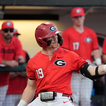 GeorgiaÕs Nolan McCarthy (19) gets ready to bat during a NCAA baseball game against Kentucky on March 14, 2025.