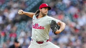 Aaron Nola on the mound against the Detroit Tigers