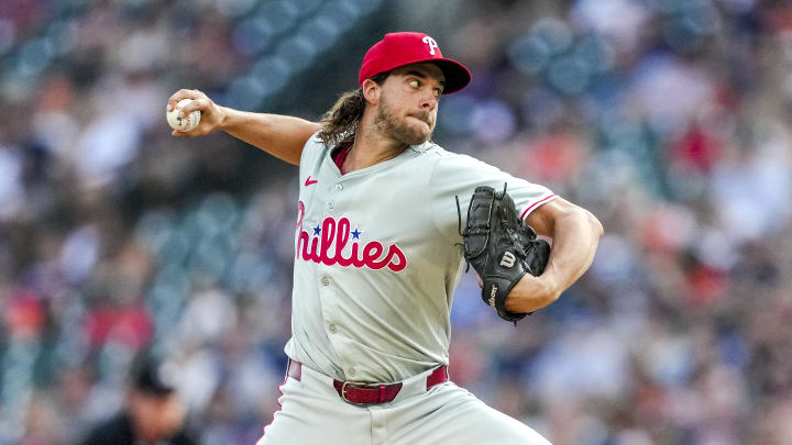 Aaron Nola on the mound against the Detroit Tigers