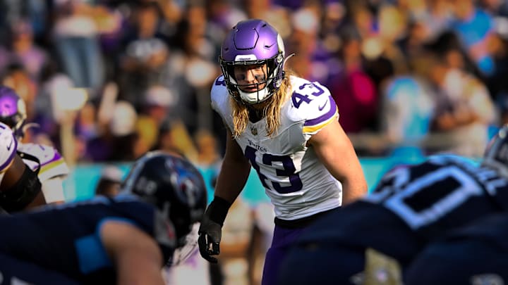 Minnesota Vikings linebacker Andrew Van Ginkel on Nov 17, 2024. Minnesota Vikings linebacker Andrew Van Ginkel on Nov 17, 2024.