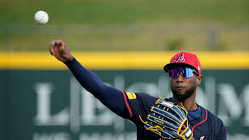 Atlanta Braves outfielder Jurickson Profar warms up at a spring training workout Thursday, Feb. 27th at CoolToday Park in North Port.