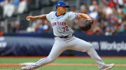 [US, Mexico & Canada customers only] June 9, 2024; London, UNITED KINGDOM;  New York Mets pitcher Dedniel Nunez throws against the Philadelphia Phillies during a London Series baseball game at Queen Elizabeth Olympic Park. Mandatory Credit: Matthew Childs/Reuters via USA TODAY Sports