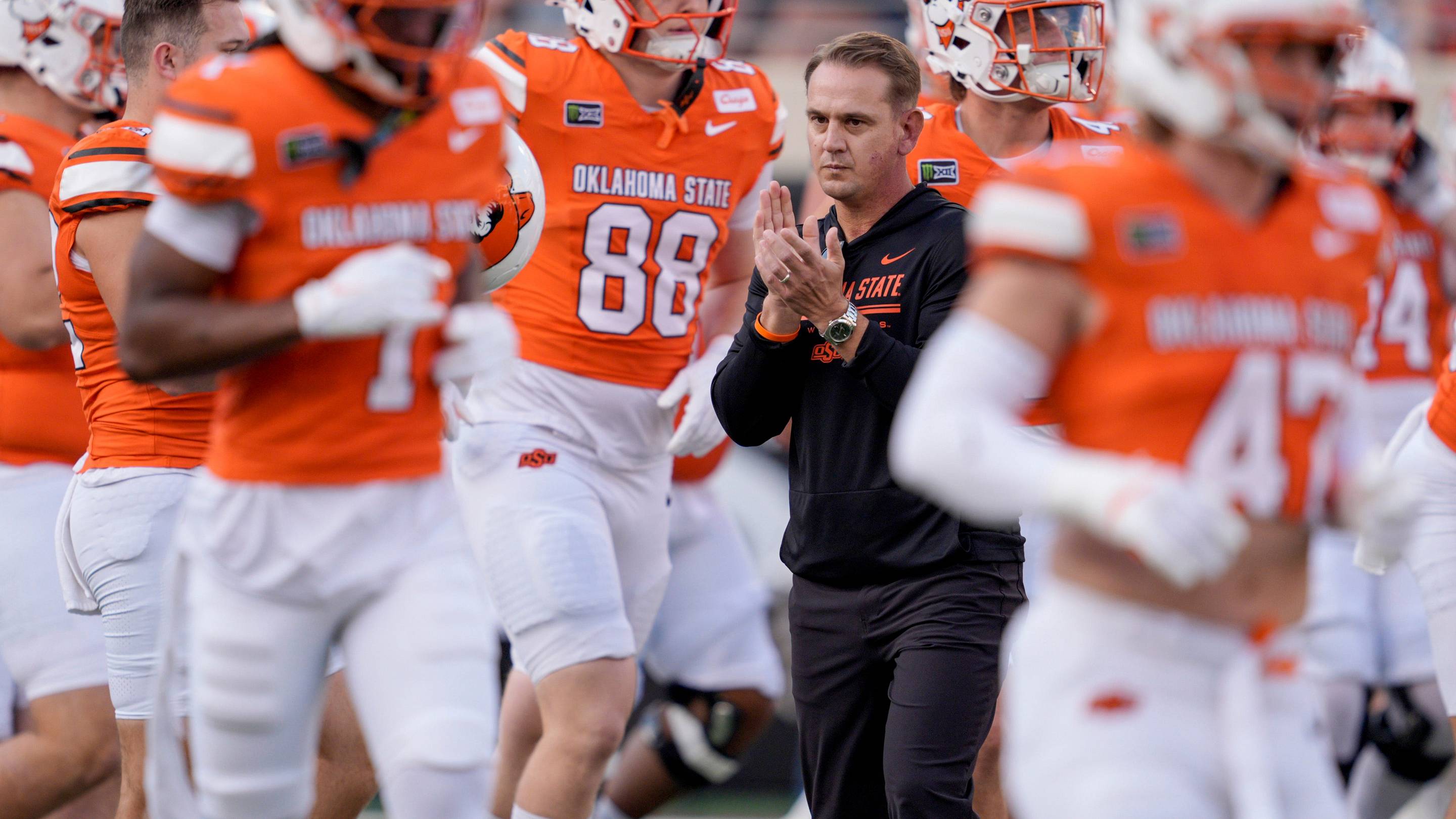 Oklahoma State coach Eric Morris. | USA TODAY Network via Reuters Connect