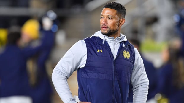 Marcus Freeman after Notre Dame's 2022 home loss to lowly Stanford