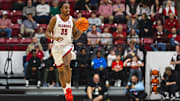 Dec 22, 2024; Tuscaloosa, Alabama, USA; Alabama Crimson Tide forward Derrion Reid (35) drives the ball down the court against the Kent State Golden Flashes during the second half at Coleman Coliseum. Mandatory Credit: Will McLelland-Imagn Images