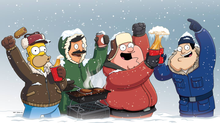 The Dads of ANIMATION DOMINATION share their picks for the biggest, boldest and probably the coldest Super Bowl! THE SIMPSONS BOB'S BURGERS AMERICAN DAD FAMILY GUY ™ and © 2014 TTCFFC ALL RIGHTS RESERVED