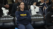 Jul 1, 2025; Minneapolis, Minnesota, USA; Indiana Fever guard Caitlin Clark (22) looks on against the Minnesota Lynx in the second half during the Commissioner's Cup final at Target Center. Mandatory Credit: Jesse Johnson-Imagn Images