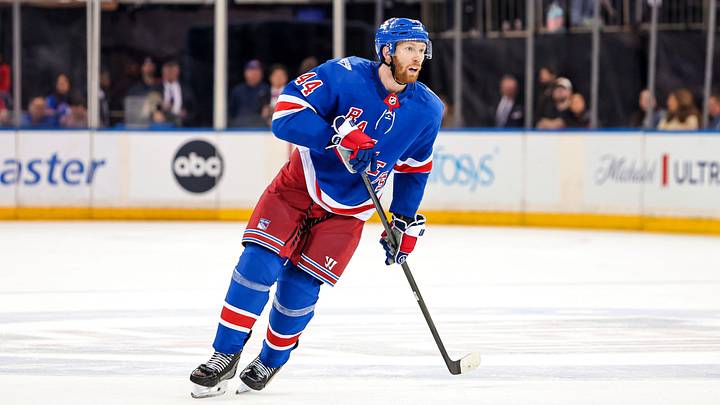 Apr 4, 2026; New York, New York, USA; New York Rangers defenseman Vladislav Gavrikov (44) skates against the Detroit Red Wings during the second period at Madison Square Garden. Mandatory Credit: Danny Wild-Imagn Images Apr 4, 2026; New York, New York, USA; New York Rangers defenseman Vladislav Gavrikov (44) skates against the Detroit Red Wings during the second period at Madison Square Garden. Mandatory Credit: Danny Wild-Imagn Images