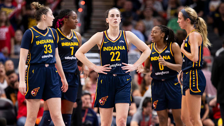 Lexie Hull, Caitlin Clark, Kelsey Mitchell, Aliyah Boston, Katie Lou Samuelson
