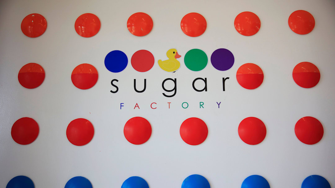 The restaurant logo is shown at the front entrance of Jacksonville's Sugar Factory American Brasserie at 4910 Big Island Drive at The Markets at St. Johns. [Corey Perrine/Florida Times-Union]

Jki 032923 Sugar Factory 12