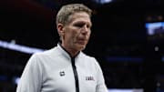 Mar 29, 2024; Detroit, MN, USA; Gonzaga Bulldogs head coach Mark Few leaves the court after being defeated by Purdue Boilermakers during the NCAA Tournament Midwest Regional at Little Caesars Arena. Mandatory Credit: Rick Osentoski-Imagn Images