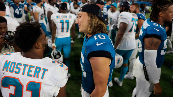 Raheem Mostert and the Miami Dolphins will face Trevor Lawrence and the Jackonsville Jaguars in their 2024 regular season opener on Sept. 8.