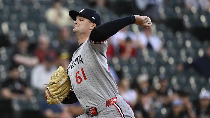 May 27, 2026; Chicago, Illinois, USA;  Minnesota Twins pitcher Connor Prielipp (61) delivers the ball during the first inning against the Chicago White Sox at Rate Field. Mandatory Credit: Matt Marton-Imagn Images