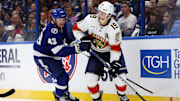 Florida Panthers left wing Matthew Tkachuk skates with the puck against the Toronto Maple Leafs