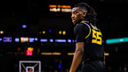 Missouri guard Sean East II looks on during a college basketball game against Ole Miss at Mizzou Arena on Mar. 2, 2024, in Columbia, Mo.