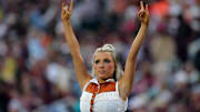 Texas Longhorns cheerleaders perform on the sideline during the second quarter against the Mississippi State Bulldogs at Davis Wade Stadium at Scott Field.