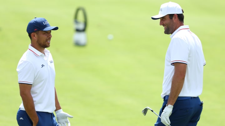 Three of the four major champions in 2024 are represented on the U.S. Olympic golf team with Xander Schauffele (left) and Scottie Scheffler. But the fourth is not.