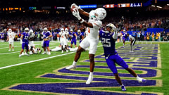 Texas' Adonai Mitchell goes up for the TD catch and counts contested catches as a strength.