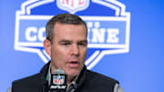 Feb 28, 2023; Indianapolis, IN, USA; Buffalo Bills general manager Brandon Beane.
