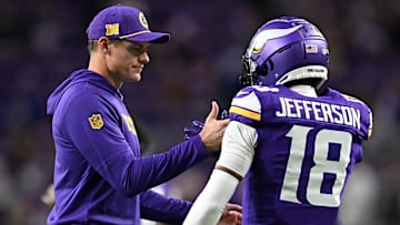Minnesota Vikings head coach Kevin O'Connell and WR Justin Jefferson