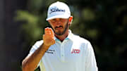 Apr 12, 2024; Augusta, Georgia, USA; Max Homa lines up his putt on the sixth green during the second