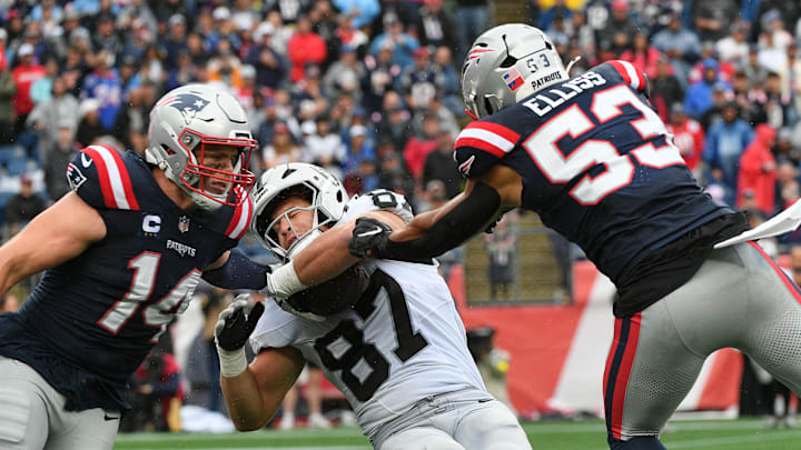 New England Patriots - Linebackers Robert Spillane (L) and Christian Elliss (R)