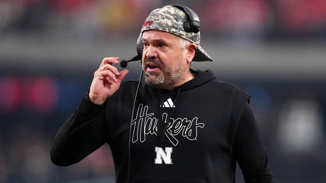 Nebraska Cornhuskers head coach Matt Rhule gestures against the Utah Utes.