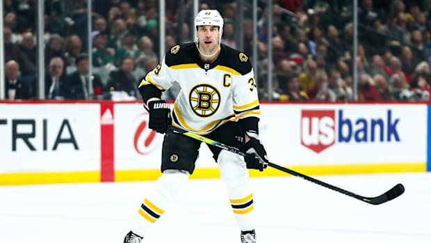 Boston Bruins defenseman Zdeno Chara looks on against the Minnesota Wild.