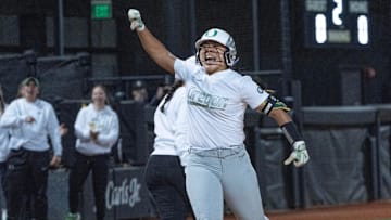 Oregon catcher Braiesey Rosa clubbed a two-run homer against Florida State on March 7th as the Ducks won 2-0. In the second inning of Friday's 20-1 win over Rutgers she blasted her first career grand slam.