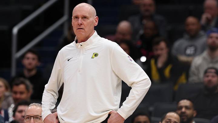 Feb 12, 2025; Washington, District of Columbia, USA; Indiana Pacers head coach Rick Carlisle looks on from the bench against the Washington Wizards in the second quarter at Capital One Arena. Mandatory Credit: Geoff Burke-Imagn Images