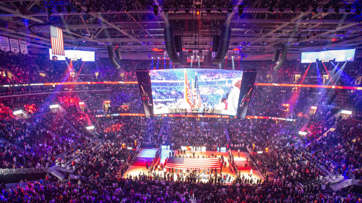 Mar 4, 2023; Cleveland, Ohio, USA; A general view of the court inside Rocket Mortgage FieldHouse