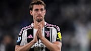 Daniele Rugani of Juventus FC gestures at the end of the...