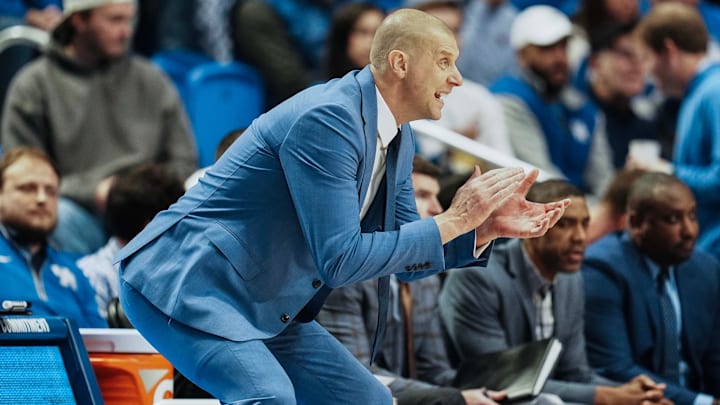Kentucky Wildcats head coach Mark Pope during Saturday's college basketball game against Indiana at Rupp Arena in Lexington, Kentucky December 13, 2025.