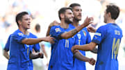 L'esultanza degli Azzurri contro il Belgio
