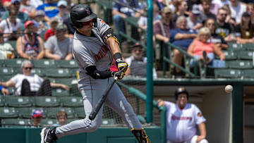Pittsburgh Pirates outfield prospect Matt Gorski hitting for their Triple-A affiliate, the Indianapolis Indians.
