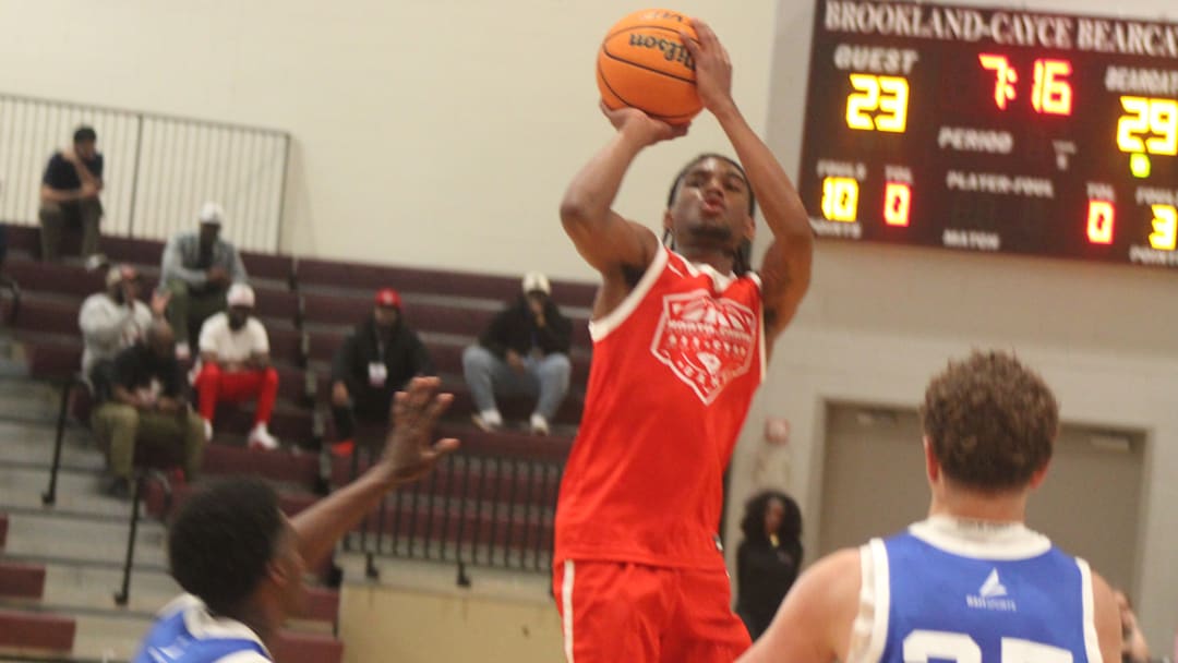 South guard Jayden Crews of Westwood pulls up for the jumper against the North.