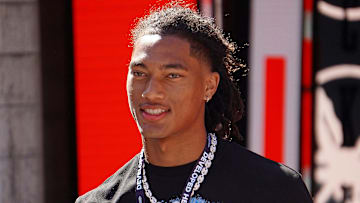 Chris Henry Jr., Mater Dei wide receiver, soaks up the atmosphere of the game between the Ohio State Buckeyes and Texas Longhorns at Ohio Stadium on Aug. 30, 2025.
