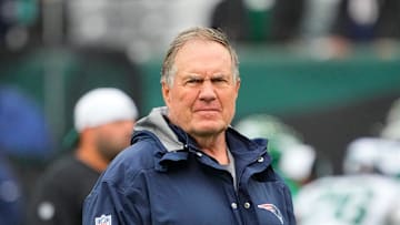 New England Patriots head coach Bill Belichick on the sidelines in 2023.